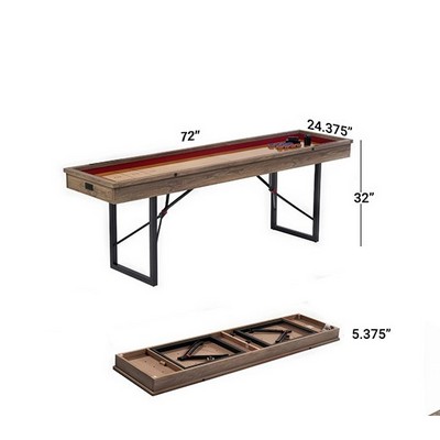 6' Shuffleboard with Foldable Legs